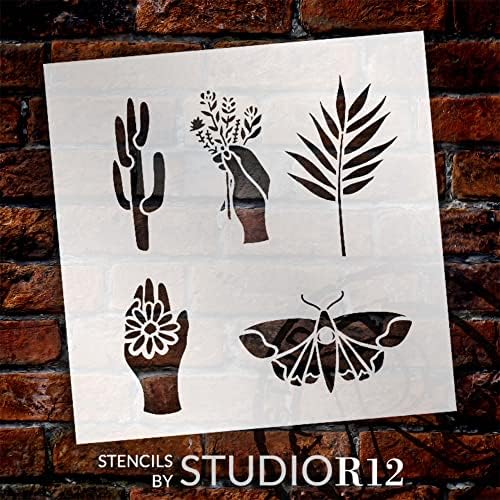 Stentior 12 | מלאכה DIY תפאורה ביתית בוטנית | שלט עץ צבע | תבנית Mylar לשימוש חוזר | בחר מידה